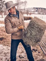 Men's Wrangler Corduroy Yoke Lined Barn Coat Cathay Spice