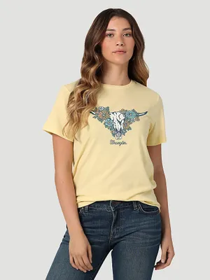 Women's Wrangler Western Graphic Reg Fit Tee Mellow Yellow Heather