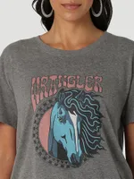 Women's Wrangler Stylish Horse Boyfriend Tee Graphite Heather