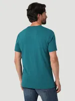 Men's Wrangler Southwestern Emblem Graphic T-Shirt Cyan Pepper Heather