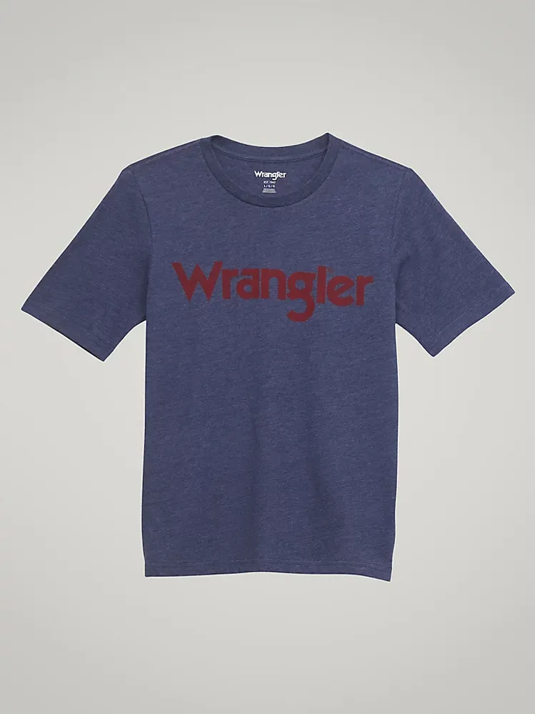 Boy's Wrangler Kabel Logo T-Shirt Denim Heather