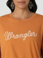 Women's Wrangler Rope Logo Boyfriend Tee Golden Oak Heather