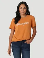 Women's Wrangler Rope Logo Boyfriend Tee Golden Oak Heather