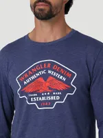 Men's Wrangler Long Sleeve Front Graphic T-Shirt Denim Heather