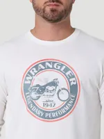 Men's Wrangler Long Sleeve Front Graphic T-Shirt Marshmallow Heather