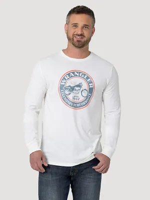 Men's Wrangler Long Sleeve Front Graphic T-Shirt Marshmallow Heather