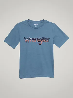 Boy's Wrangler® USA Kabel T-Shirt Medium Blue Heather