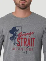 Men's George Strait Long Sleeve Graphic T-Shirt Graphite Heather