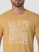 Men's George Strait Short Sleeve Graphic T-Shirt Pale Gold Heather