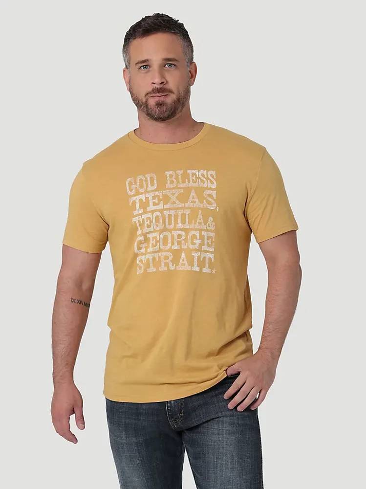 Men's George Strait Short Sleeve Graphic T-Shirt Pale Gold Heather