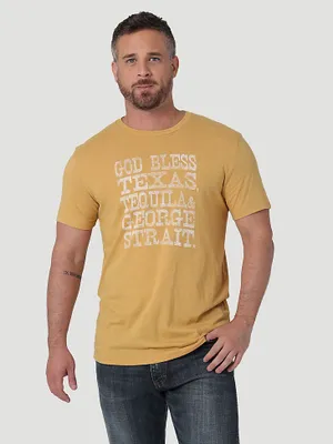 Men's George Strait Short Sleeve Graphic T-Shirt Pale Gold Heather