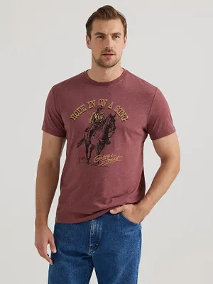 Men's George Strait Short Sleeve Graphic T-Shirt Burgundy Heather