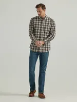 Wrangler Rugged Wear® Long Sleeve Wrinkle Resist Plaid Button-Down Shirt Black