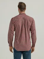 Wrangler Rugged Wear® Long Sleeve Wrinkle Resist Plaid Button-Down Shirt Brick Check