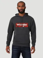 Men Wrangler Camo Logo Hoodie:Caviar Heather:S