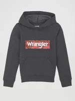 Boy's Wrangler Camo Logo Hoodie Caviar Heather