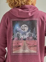 Women's Wrangler Moon Back Full Zip Hoodie Amaranth Heather