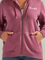 Women's Wrangler Moon Back Full Zip Hoodie Amaranth Heather