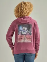 Women's Wrangler Moon Back Full Zip Hoodie Amaranth Heather