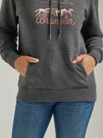 Women's Wrangler Horse Stampede Hoodie Caviar Heather