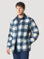 Men's Wrangler Quilt Lined Flannel Shirt Jacket Tannin
