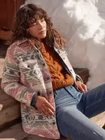 Women's Wrangler Southwestern Print Shacket Dusk Rose