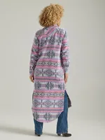 Women's Wrangler Jacquard Western Snap Duster Dress Pink Multi