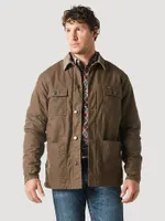 Men's Western Lined Canvas Barn Coat Waxed Chocolate Chip