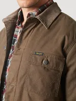 Men's Western Lined Canvas Barn Coat Waxed Chocolate Chip