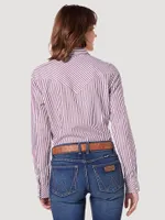 Women's Wrangler All Occasion Western Snap Shirt Red Stripe