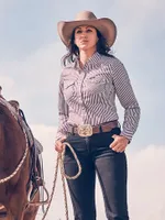 Women's Wrangler All Occasion Western Snap Shirt Red Stripe