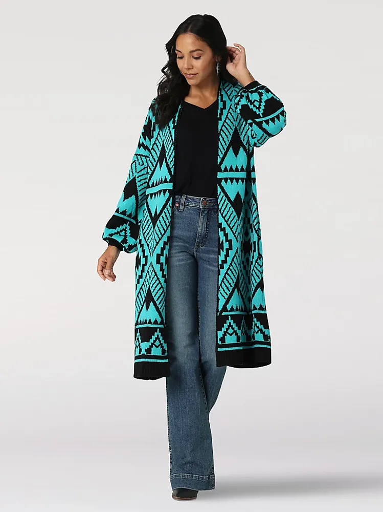 Wholesale1215 - Slinky TravelWear Open Front Cardigan-Turquoise