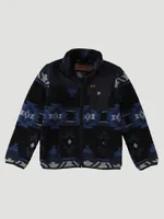 Boy's Wrangler Zip Front Lightweight Ripstop Sherpa Jacket Ensign Blue