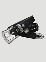 Women's Scallop Three Piece Belt Black