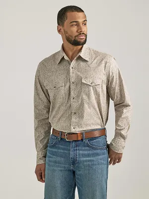 Men's 20X® Competition Advanced Comfort Long Sleeve Two Pocket Western Snap Shirt Sandy Paisley