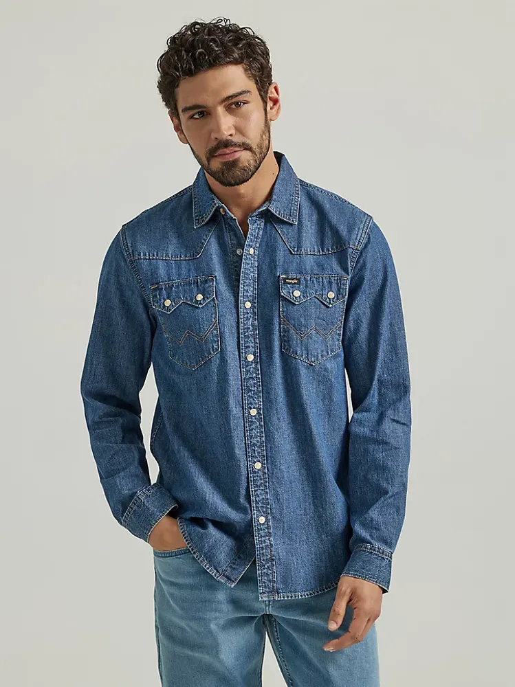 Men's Denim Western Snap Front Shirt