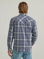 Men's Broken Twill Plaid Shirt Vaporous Gray