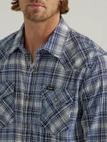 Men's Broken Twill Plaid Shirt Vaporous Gray