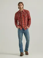 Men's Broken Twill Plaid Shirt Burnt Henna