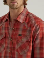 Men's Broken Twill Plaid Shirt Burnt Henna