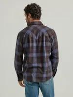 Men's Broken Twill Plaid Shirt Jet Black