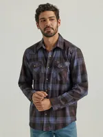 Men's Broken Twill Plaid Shirt Jet Black