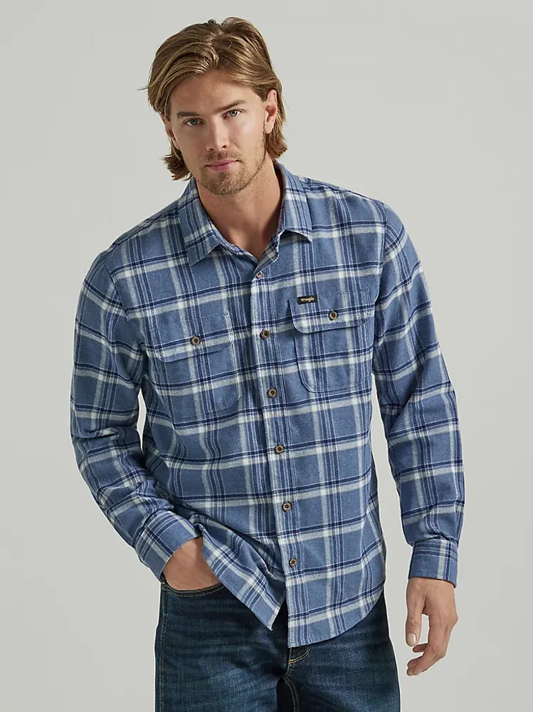 Wrangler Men's Epic Soft™ Plaid Long Sleeve Shirt Tradewinds