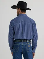 Wrangler® George Strait™ Long Sleeve Button Down One Pocket Shirt Midnight Splash