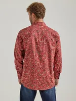 Wrangler® Way Out West Western Snap Shirt Terracotta