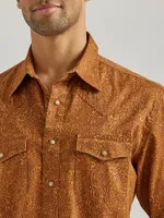 Wrangler® Way Out West Western Snap Shirt Rawhide