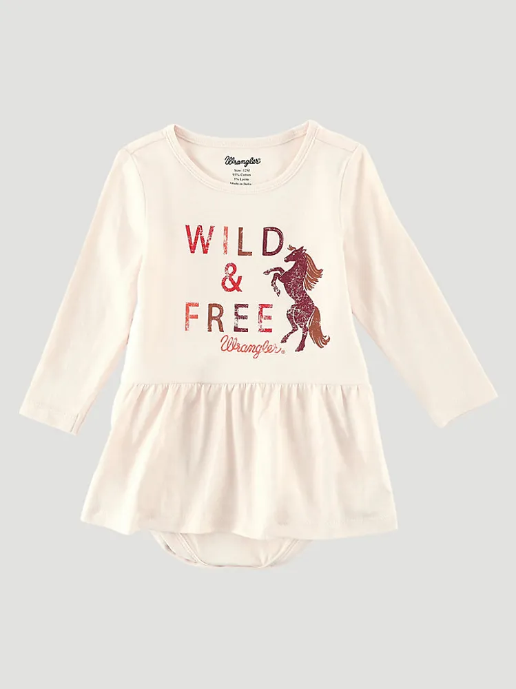 Baby Girl's Wild & Free Skirted Bodysuit Pink