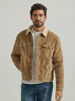 Men's Wrangler® Sherpa Lined Corduroy Trucker Jacket Acorn