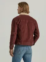 Men's Wrangler® Sherpa Lined Corduroy Trucker Jacket Bitter Chocolate