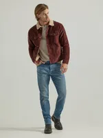 Men's Wrangler® Sherpa Lined Corduroy Trucker Jacket Bitter Chocolate